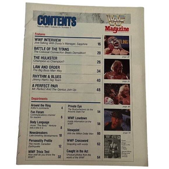 Vintage 1980s 1990s WWF Magazine Lot 10+ Von Erich Hulk Flair Poster Ads Trivia - Picture 7 of 16